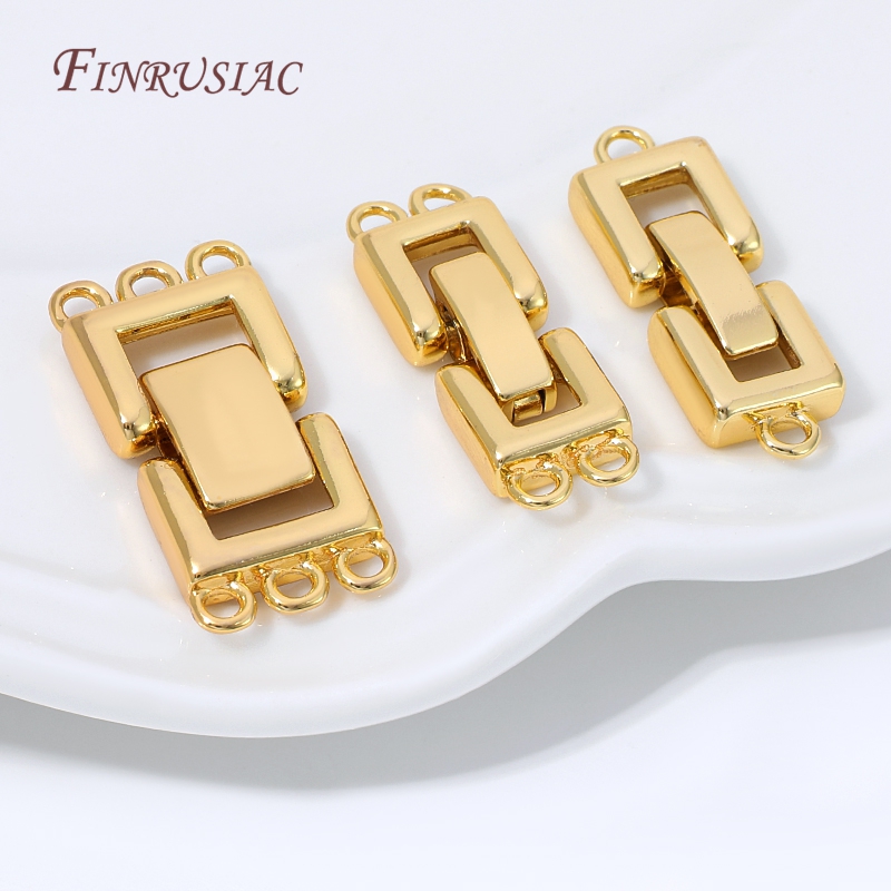 Jewelry Making Material - Fecho Conector Retangular Banhado a Ouro