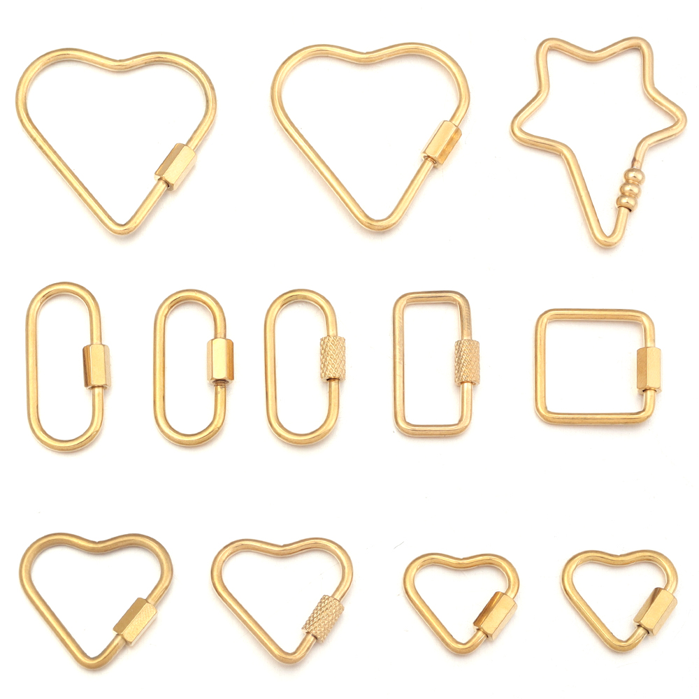 2pcs ouro aço inoxidável coraç - Jewelry Making Material avaliação e preço