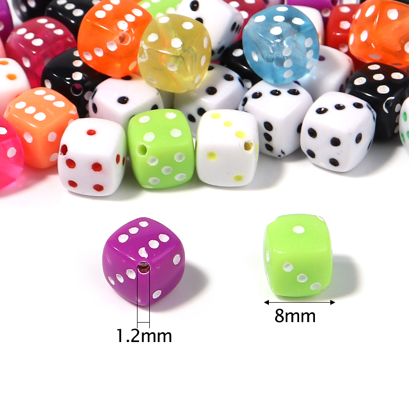 50 pçs/lote contas de dados ac - Jewelry Making Material avaliação e preço